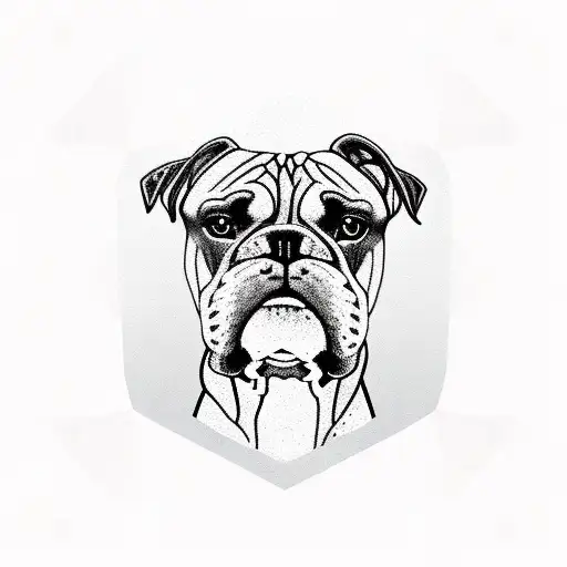 Boxer Dogs Face On A Geometric Pattern As The Background