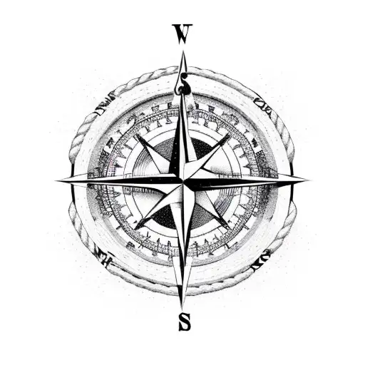 Compass With A Skull And Some Rope