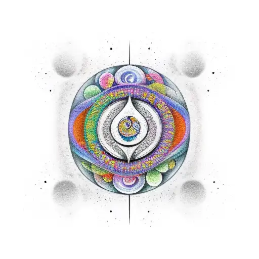 A Yin And Yang Symbol Composed Of Bipolar Disorder-related Imagery