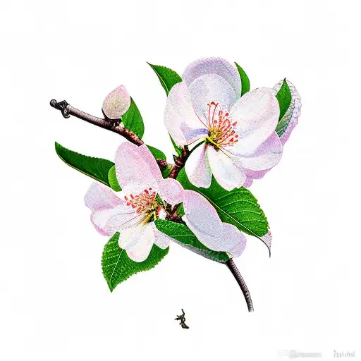 Two Crabapple Tree Blossoms