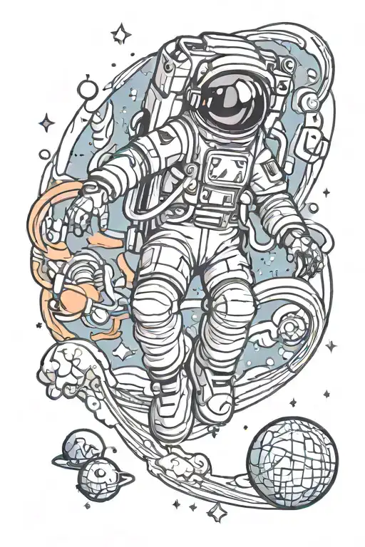 Astronaut Floating In Space