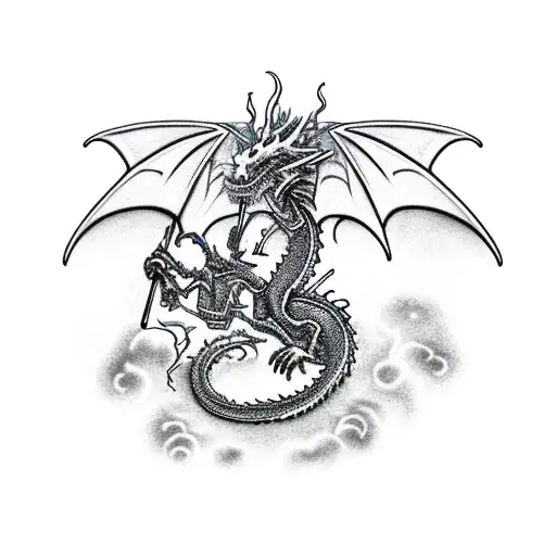 An Engineer Operating A Fire-breathing Dragon On A Golf Course