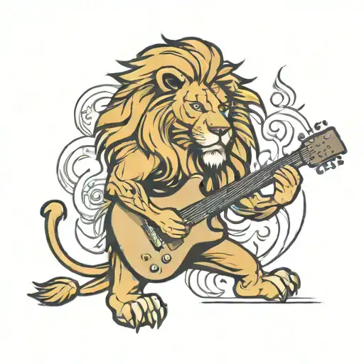 Lion Playing Guitar