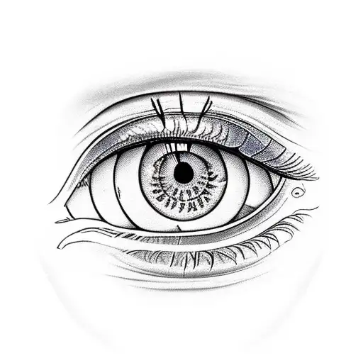 Female Eye With Snakes In A Triangle