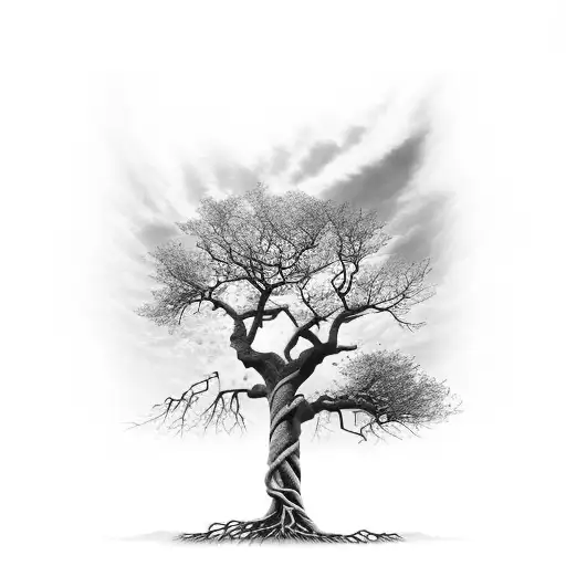 Tree Roots Turning Into A Lighthouse