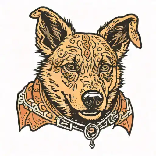 Red Heeler Dog Face Brown Eyes