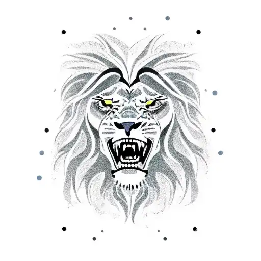 A Lion Roaring With The Word 'Strength' Underneath