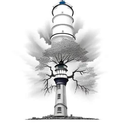 Tree Roots Turning Into A Lighthouse