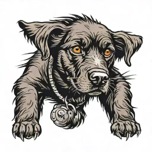 Black Dog Pointed Ears Brown Eyes