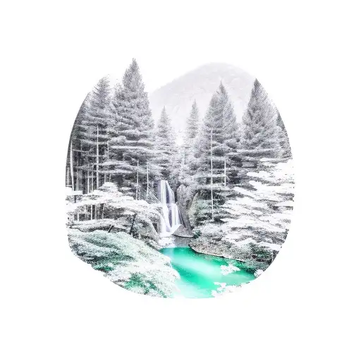 A Serene Forest Scene With A Waterfall And Hidden Hiking Trails