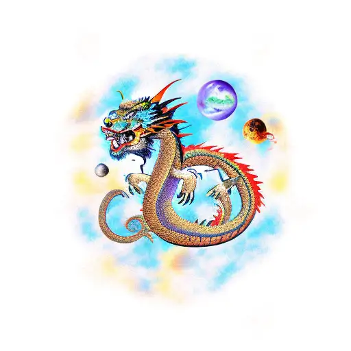 Dragon And Tiger In Space