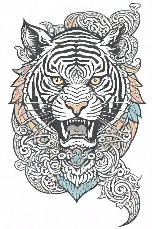 Tiger Man Pattern Coat Of Arms