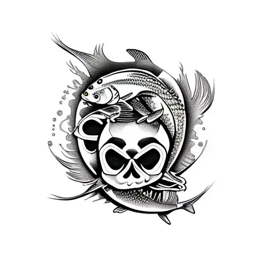 Fishing Koi Bass Skull Outdoors