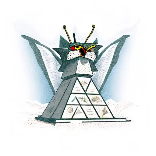 Griffin With Pyramid In The Background