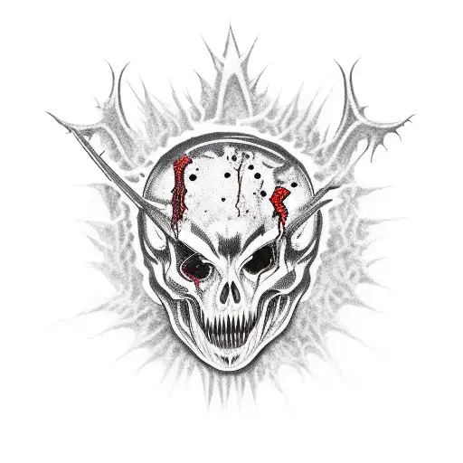 A Metal Music Band Logo Featuring A Terrifying Horror Creature