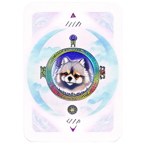 Moon Tarot With Pomeranians And Indigo Buntings