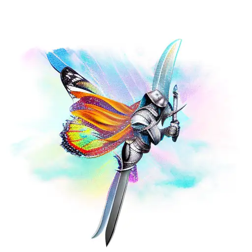 Butterfly Holding Sword