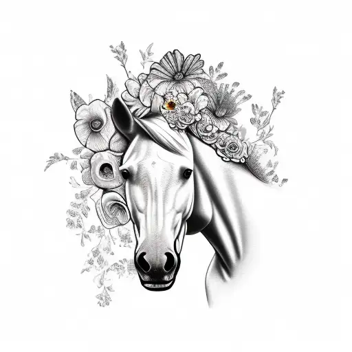 Horse With Flowers