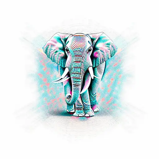 Binary Code Forming The Shape Of An Elephant