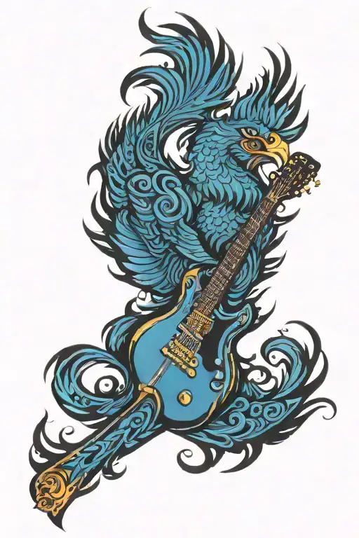 Tribal Phoenix Guitar