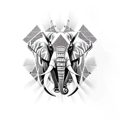 Binary Code Forming The Shape Of An Elephant