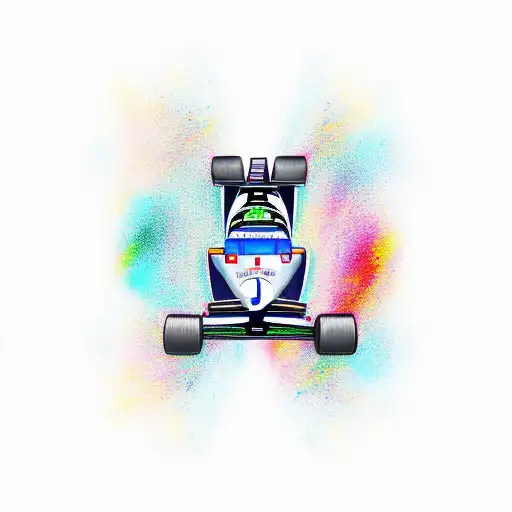 Abstract Representation Of A Race Car In Motion