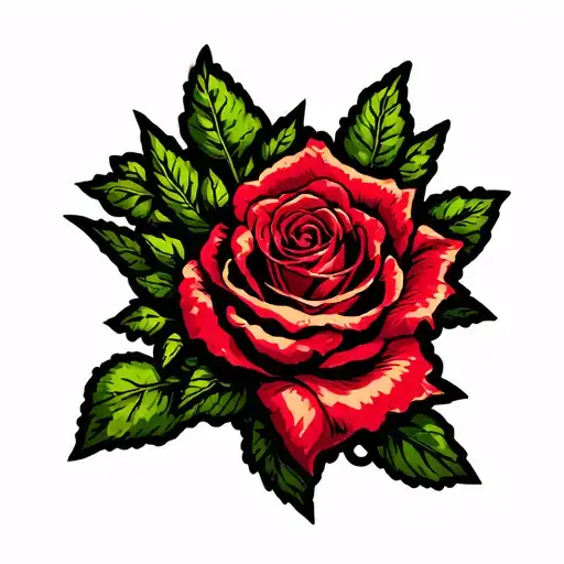 Texas State And Rose Surrounded