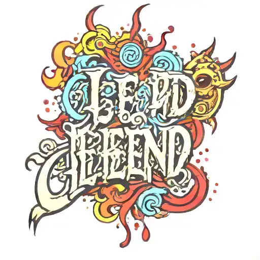 The Word Lebend With Blood Color