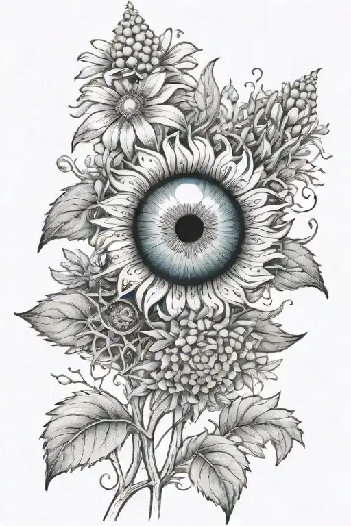 Eyeball At Center Of A Wildflower