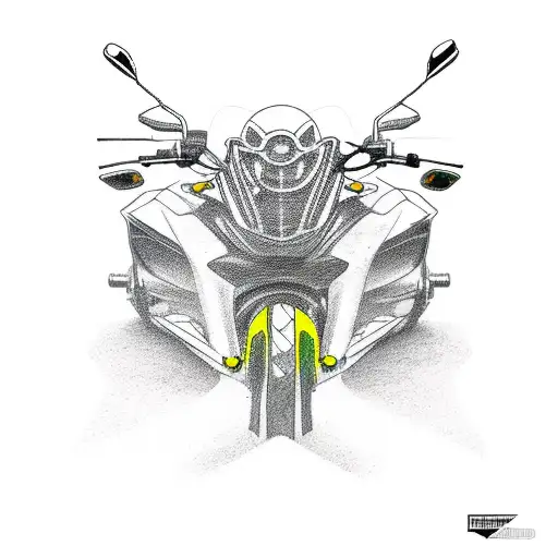 An Intricate New-school Design Of A Motorcycle Transforming Into A Mountain Range