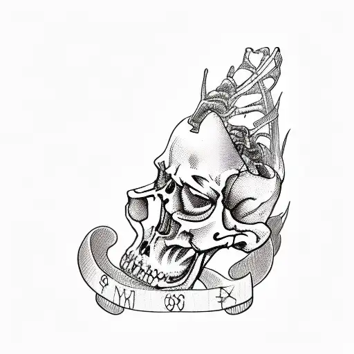 A Tattoo Of A Skeleton