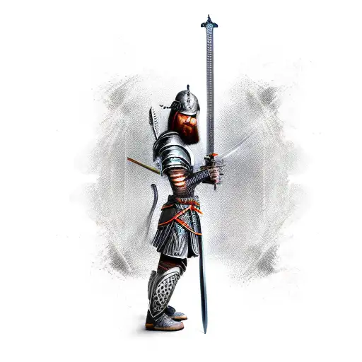 Warrior Sitting On Throne With Sword