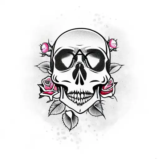 Skull With Roses