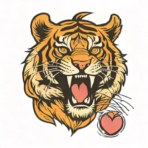 Tiger With Love Heart Eyes