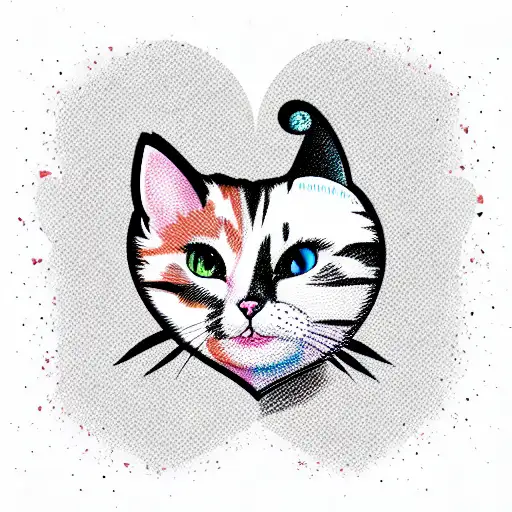 Cute Calico Cat Inside A Heart