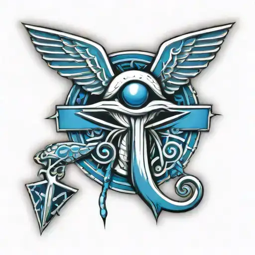 Ankh Cross And Eye Of Horus