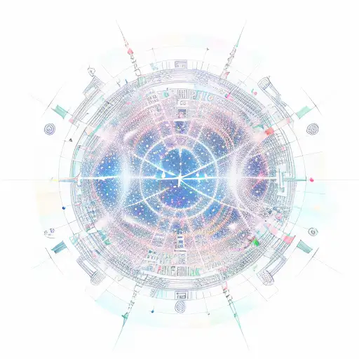 Musical Notes Forming Constellations In Space