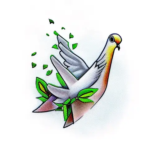Dove With Greenery