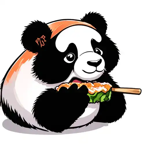 Panda Eating Sushi