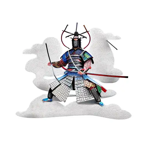 Japanese Samurai With Dragon