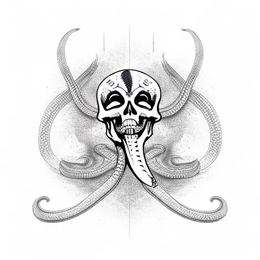 Snake Skeleton With Knife