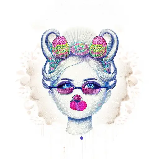 Penelope In Script With Candy Background