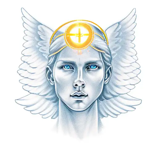 An Angelic Guardian With A Halo And Angel Numbers