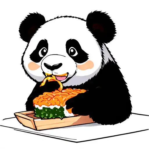 Panda Eating Sushi
