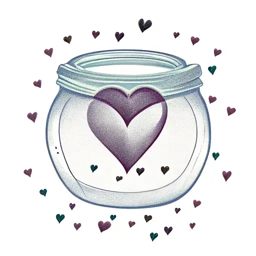 Tattoo Of A Jar Overflowing With Love