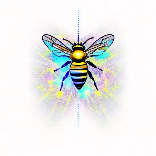 A Shattered Honey Bee With Beams Of Light Shining Through The Cracks