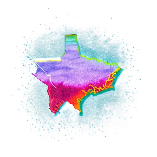 The State Of Texas With Purple Syrup Dripping From The Top