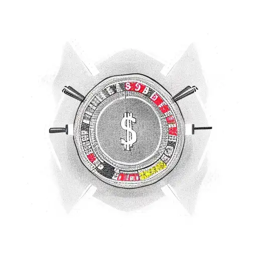 A New-school Tattoo Of A Boxing Ring With Dollar Signs As The Ropes