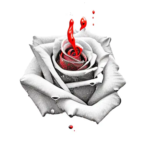 Red Rose Melting Blood