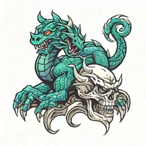 Dragon And Skull Splitting Panther